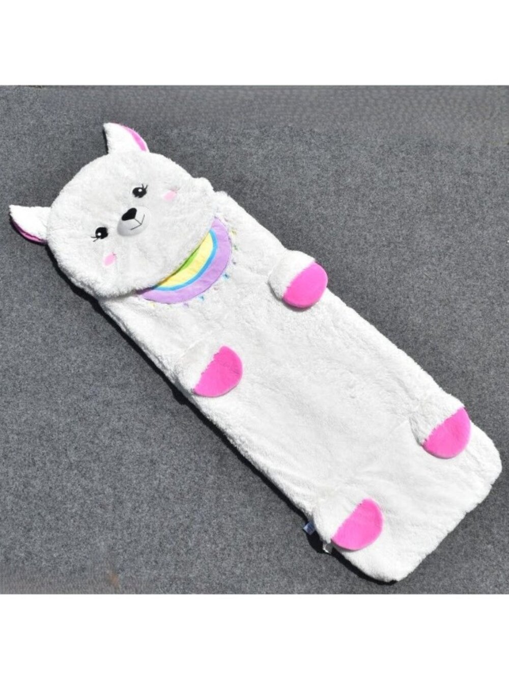 Iscream Kids Llama Sherpa Sleeping Bag Rainbow Collar Pink Slumber Nap Mat